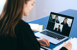 A meeting with one colleague in person and 3 dialling in