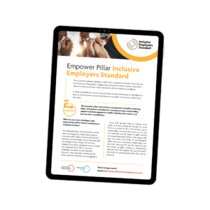 Image shows the empower IES brochure on a tablet screen